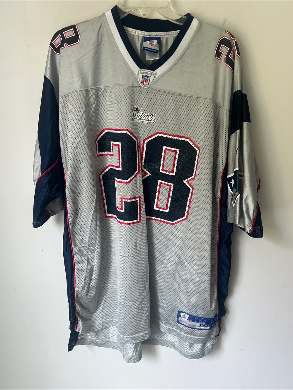 Y2K Reebok Patriots Dillon #28 Jersey 2XL ^